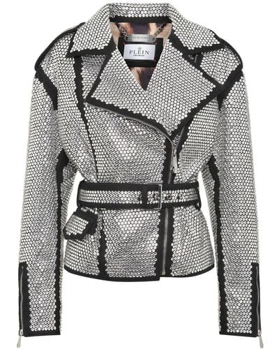 Philipp Plein Crystal-embellished Jacket - Gray