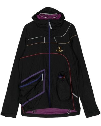 Kolor Panelled hooded jacket - Schwarz