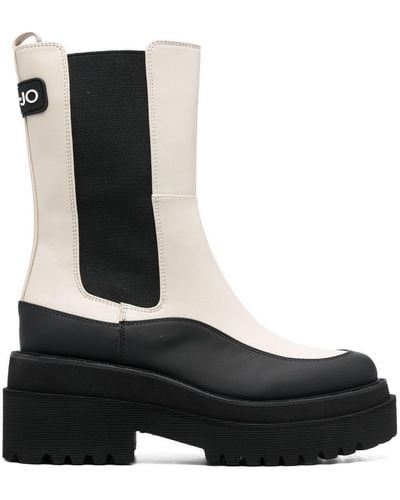 Liu Jo Two-tone Chunky Ankle Boots - Black