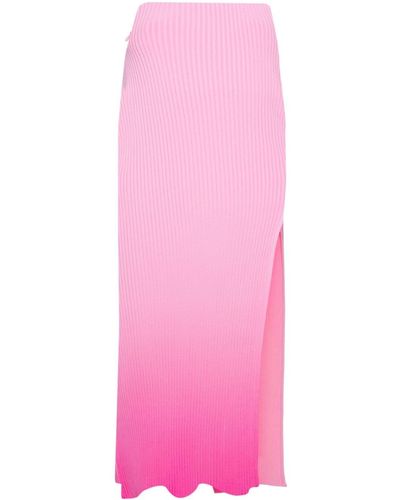 David Koma Chunky Ribbed Skirt - Pink