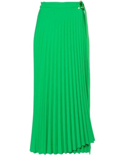 Nissa Pleated Wrap Midi Skirt - Green