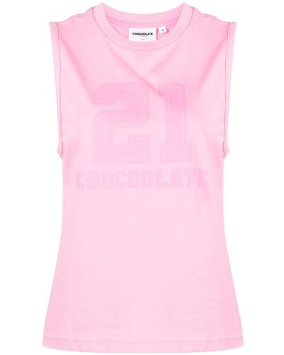 Chocoolate Graphic Logo-print Tank Top - Pink