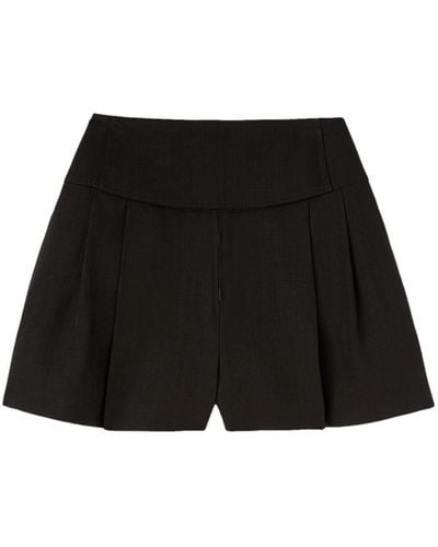 Jil Sander Pleated Cotton Shorts - Black