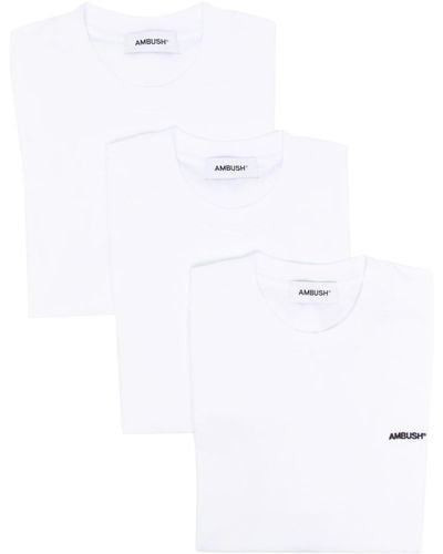 Ambush T-Shirt mit Logo-Stickerei - Weiß