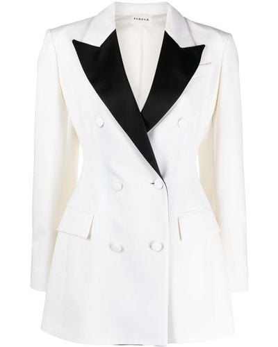 P.A.R.O.S.H. Contrasting-lapels Double-breasted Blazer - White