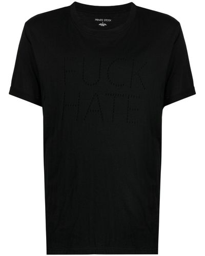 Private Stock T-shirt Met Print - Zwart