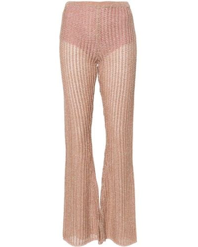 Forte Forte High-waist Bootcut Knitted Trousers - Pink
