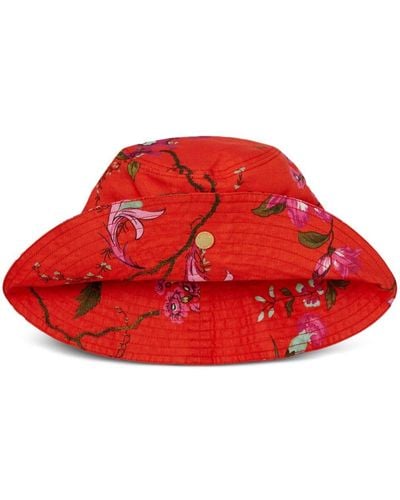 Erdem Floral-print Bucket Hat - Red