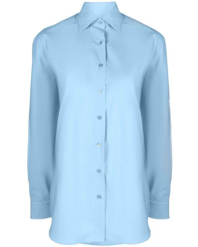 Raf Simons Camisa con parche del logo - Azul