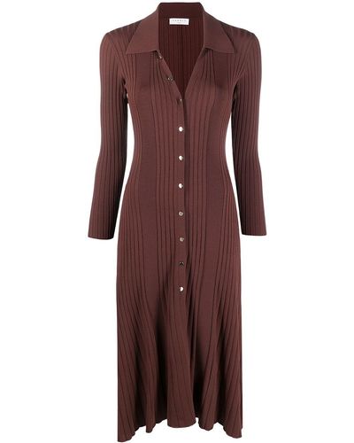Sandro Melanie Knitted Midi Dress - Brown