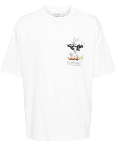 DOMREBEL Wabbit Graphic-print Cotton T-shirt - White