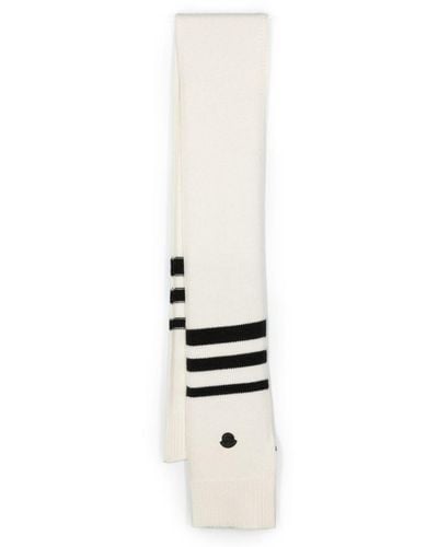 Moncler ストライプ スカーフ - ホワイト