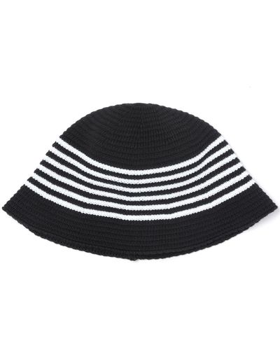 FIVE CM Striped Knitted Bucket Hat - Black