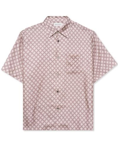 John Elliott Lozenge-print Silk Shirt - Pink