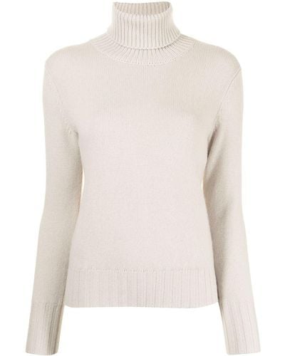 N.Peal Cashmere Chunky Roll-neck Organic Cashmere Jumper - Grey