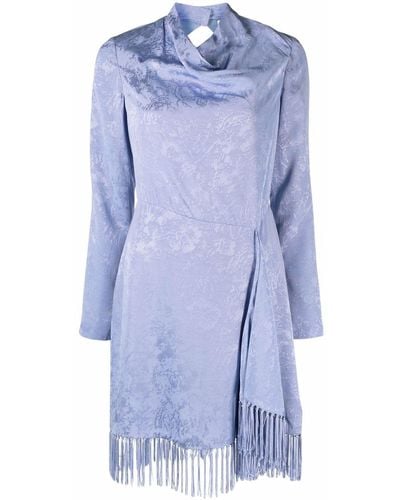 Jonathan Simkhai Long-sleeve Tassel Mini Dress - Blue