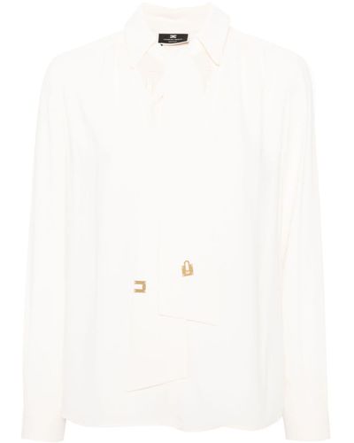Elisabetta Franchi Shirt With Scarf - White