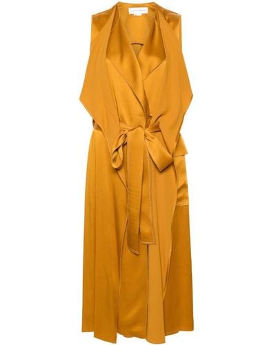 Victoria Beckham Vestido estilo gabardina a capas - Naranja