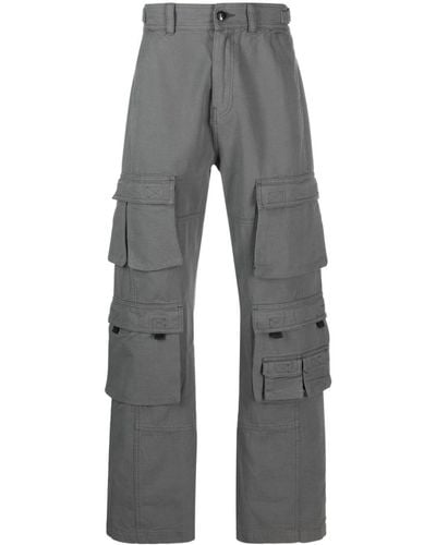 Martine Rose Logo-patch Cotton Cargo Trousers - Grey