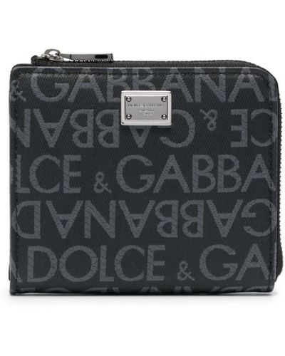 Dolce & Gabbana Portafoglio con placca logo - Nero
