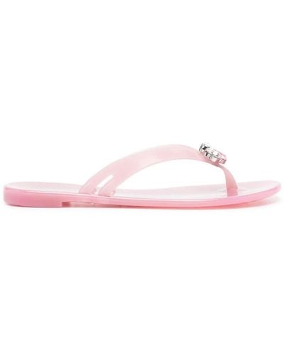 Casadei Flip-Flops mit Kristallen - Pink