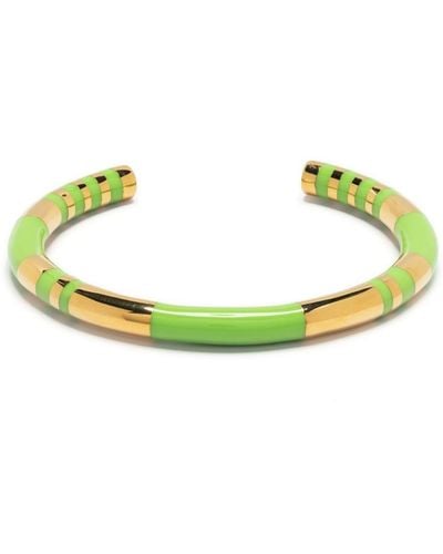 Aurelie Bidermann Striped Cuff Bracelet - Green