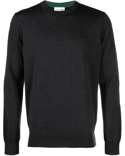 Lacoste Logo-patch Crew Neck Sweater - Black