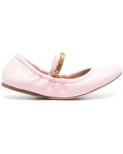 Moschino Leather Ballerina Shoes - Pink