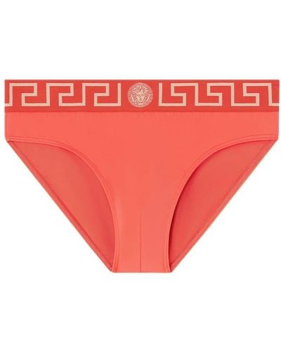 Versace Badehose mit Logo-Riemen - Rot