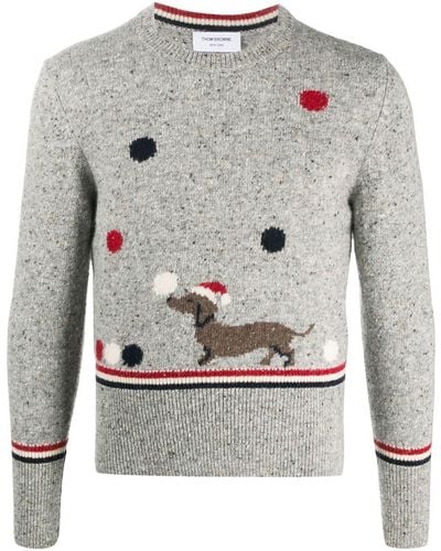 Thom Browne 'Holiday Hector' Pullover - Grau