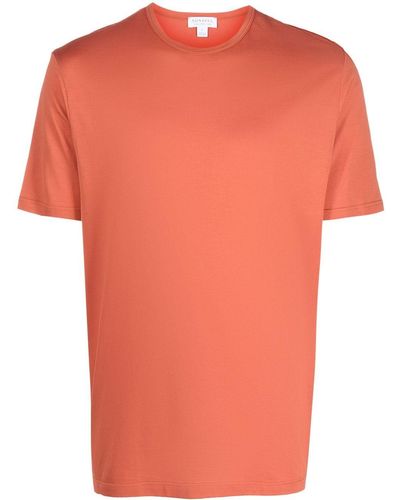 Sunspel T-shirt Met Ronde Hals - Oranje
