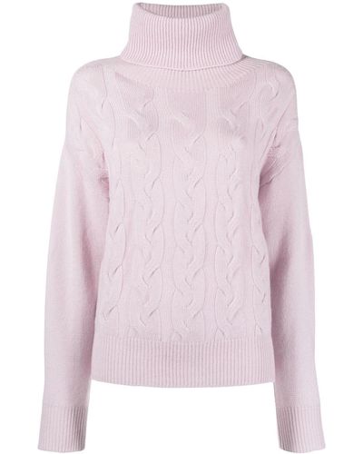 Woolrich Turtleneck Cable-knit Sweater - Pink