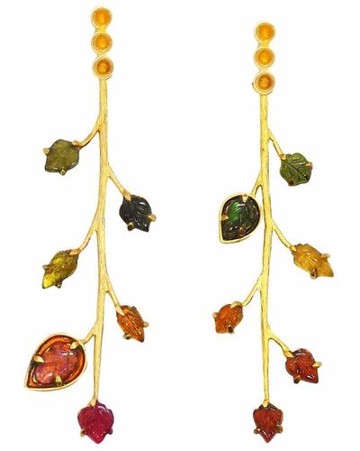 Akansha Sethi Folio Long Branch Earrings - Metallic