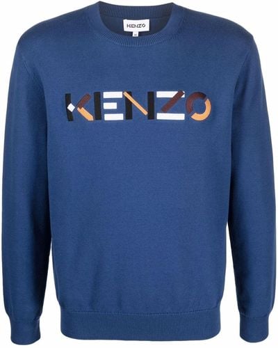 KENZO Jersey con letras del logo - Azul