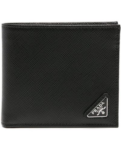 Prada Logo-appliqué Leather Wallet - Black