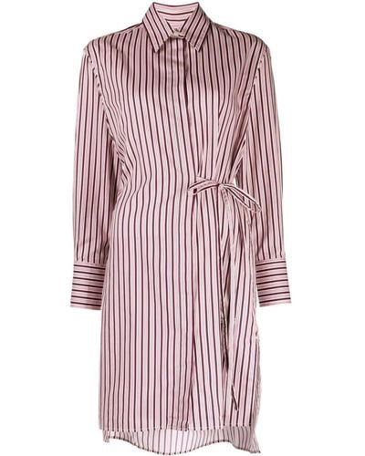 Maison Kitsuné Striped Shirt Minidress - Pink