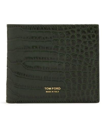 Tom Ford Portafoglio con effetto pelle di coccodrillo - Verde