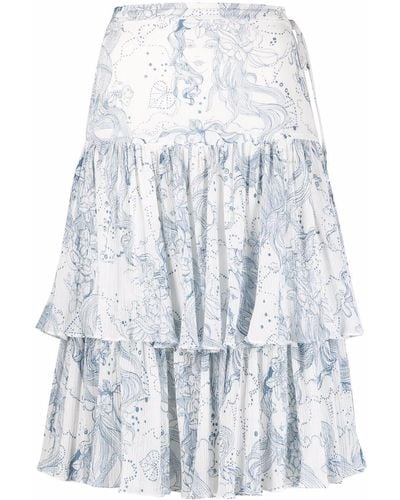 See By Chloé Aquatic Flounced Tiered Skirt - White