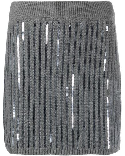 Dorothee Schumacher Sequin-embellishment Knitted Skirt - Grey