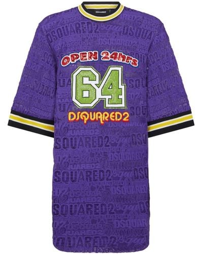 DSquared² Logo-embellished T-shirt Dress - Purple