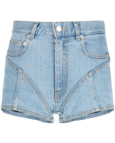 Mugler Spiral Jeans-Shorts - Blau