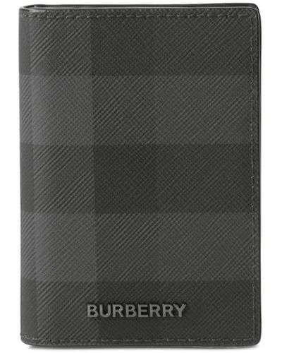 Burberry Check-print Bifold Card Holder - White