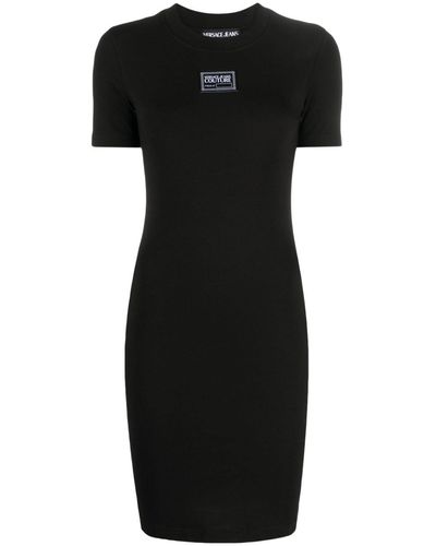 Versace Kleid mit Logo-Patch - Schwarz