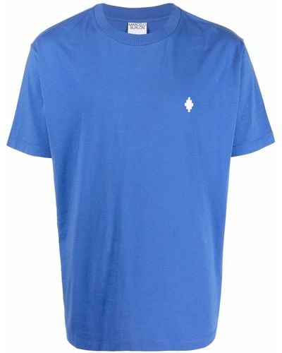 Marcelo Burlon T-shirt à motif Cross Signature - Bleu