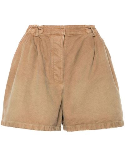 Prada Flared Distressed Shorts - Natural