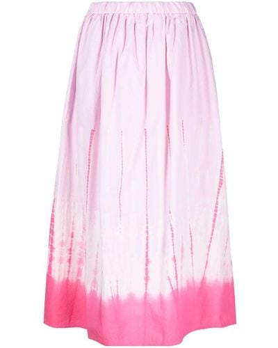 Suzusan Shibori Cotton Skirt - Pink