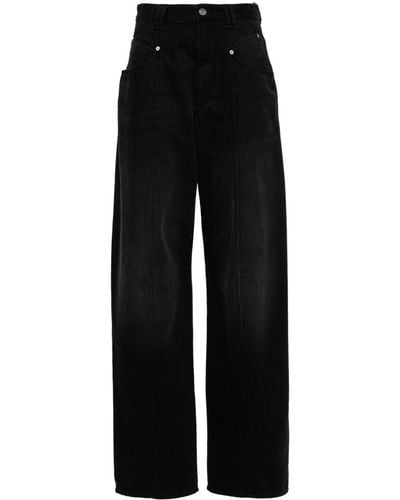 Isabel Marant Vetan High-rise Wide-leg Jeans - Black