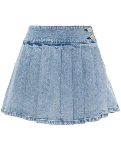 Alice + Olivia Noah Denim Mini-rok Met Trekkoord - Blauw