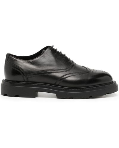 Bally Perforated Leather Oxford Shoes - Black