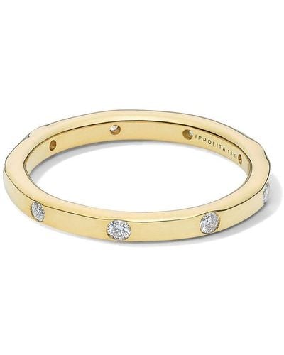 Ippolita Anello a fascia Stardust in oro giallo 18kt con diamanti - Metallizzato